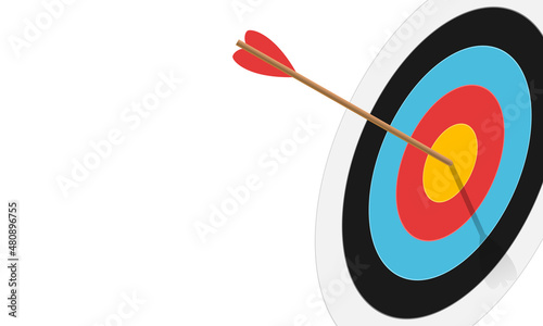 Archery target and arrow for sport game.