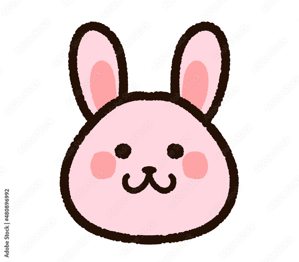 かわいいウサギの顔アイコン かわいいウサギの顔アイコン