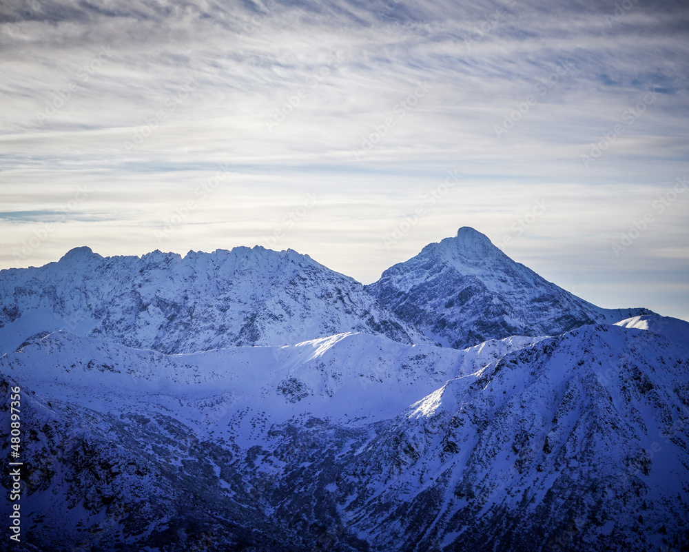 snow covered mountains