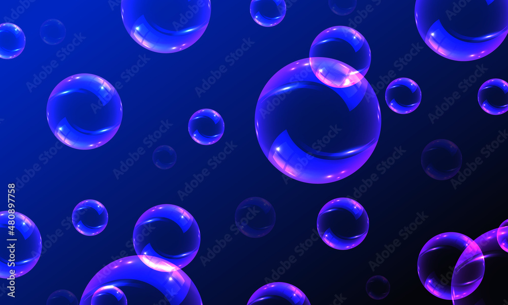 Soap bubbles foamy realistic with rainbow colors in an isolated transparent background. Realistic transparent soap bubbles with rainbow reflection set isolated design elements.