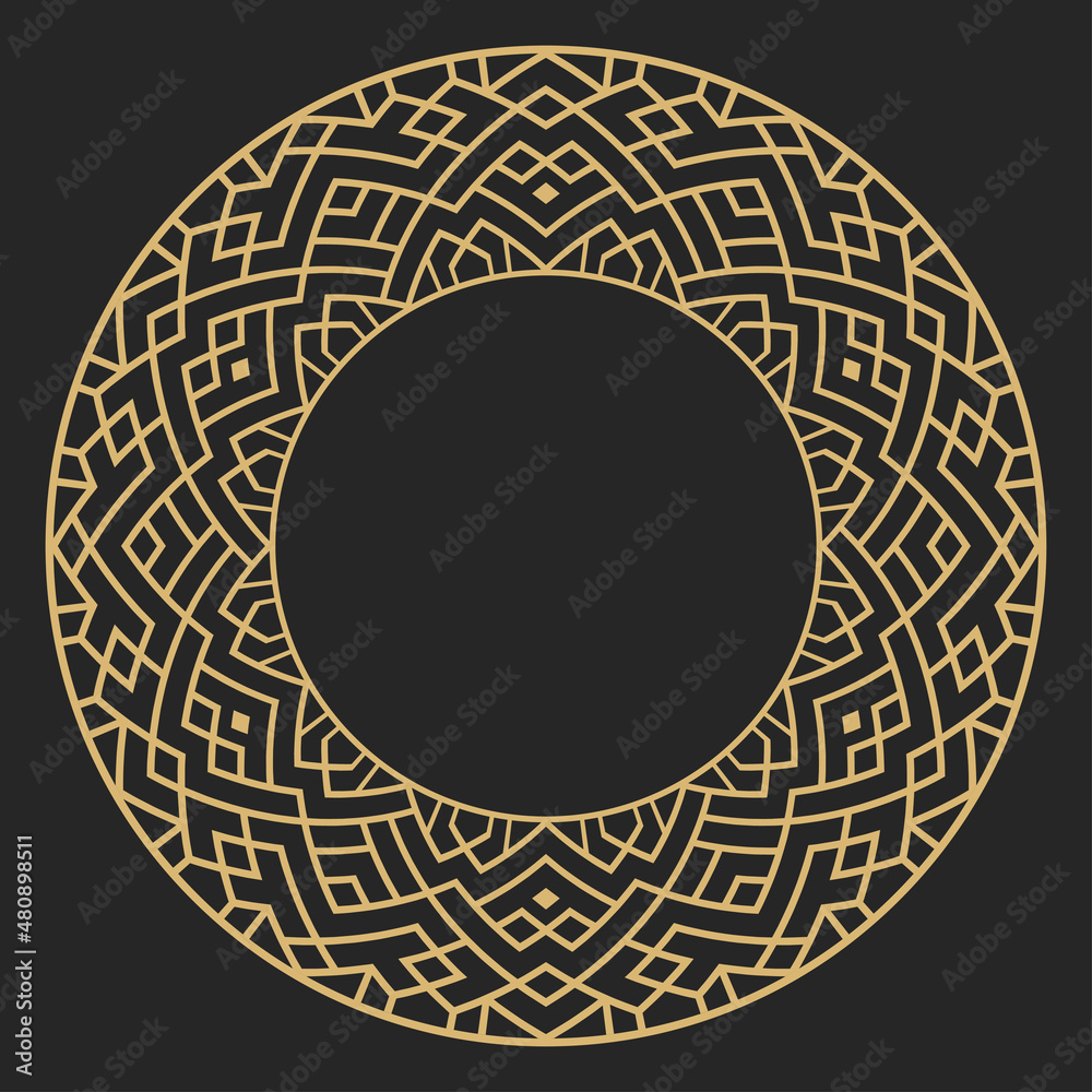 Circular decorative gold frame. Circular decorative gold frame.