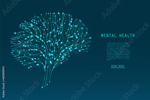Abstract glowing brain connections