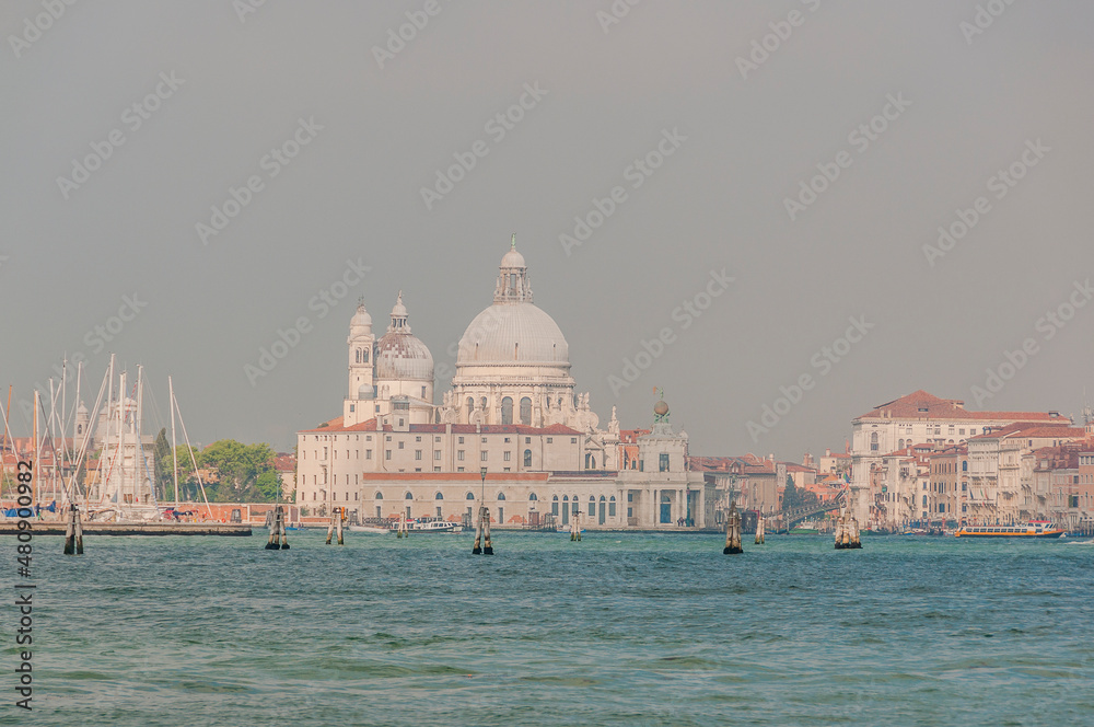 Venedig, Santa Maria della Salute, Basilica, Altstadt, Canale, Schifffahrt, Insel, Lagune, Sommer, Italien
