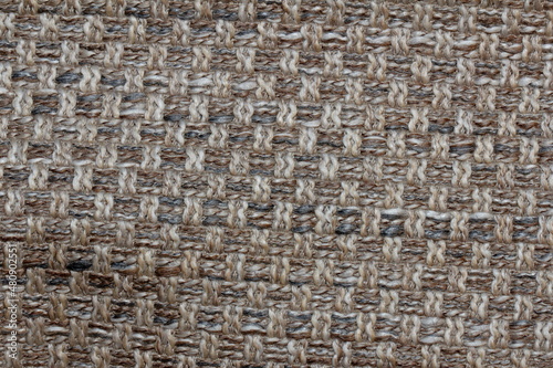 interlacing threads in jacquard fabric close-up