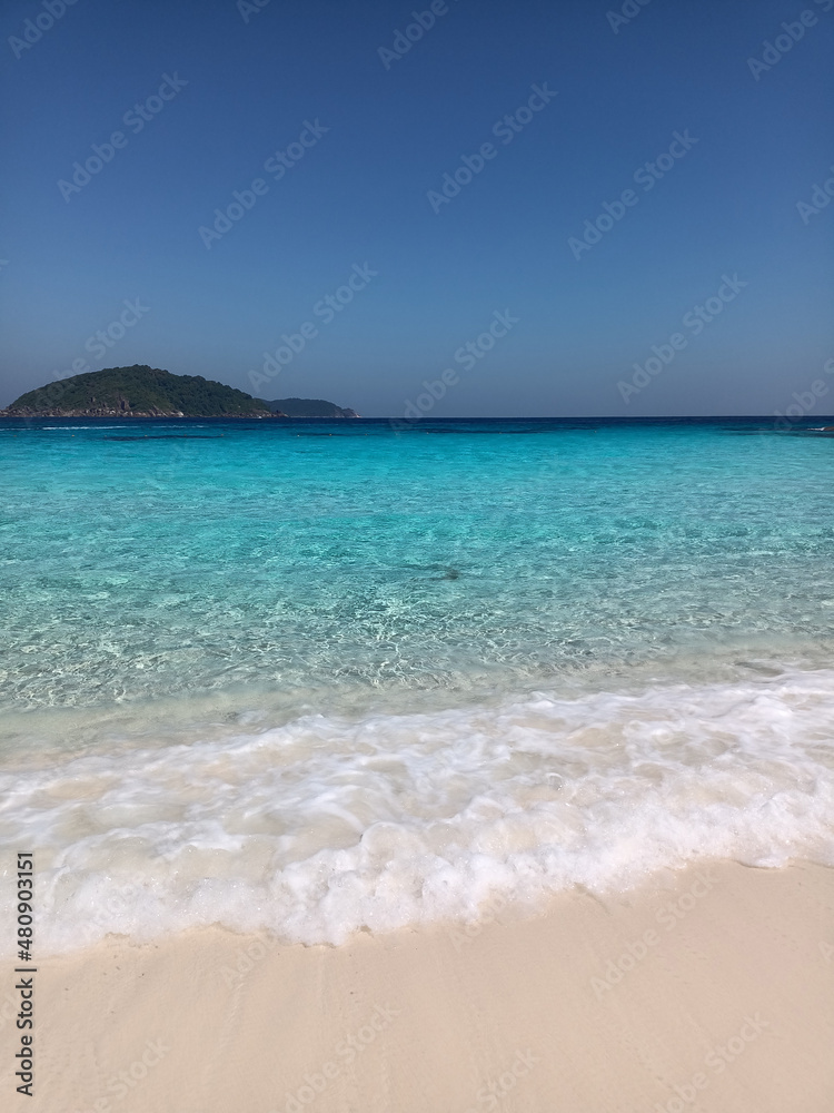 Beautiful seascape view at Similan Islands in Thailand as for summer travel background.