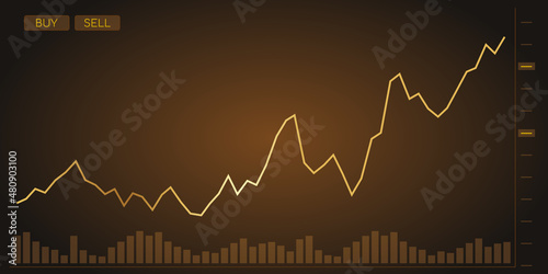 Cover Chart Graph Line Gold Luxury