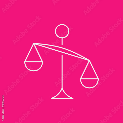 Life balance line icon concept. Simple linear scales outline stroke element. Psychologist counseling. difficult to make a decision. Editable stroke vector illustration