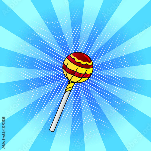 Pop art style lollipop candy  vector images