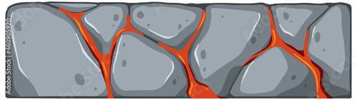 Isolated magma stone block