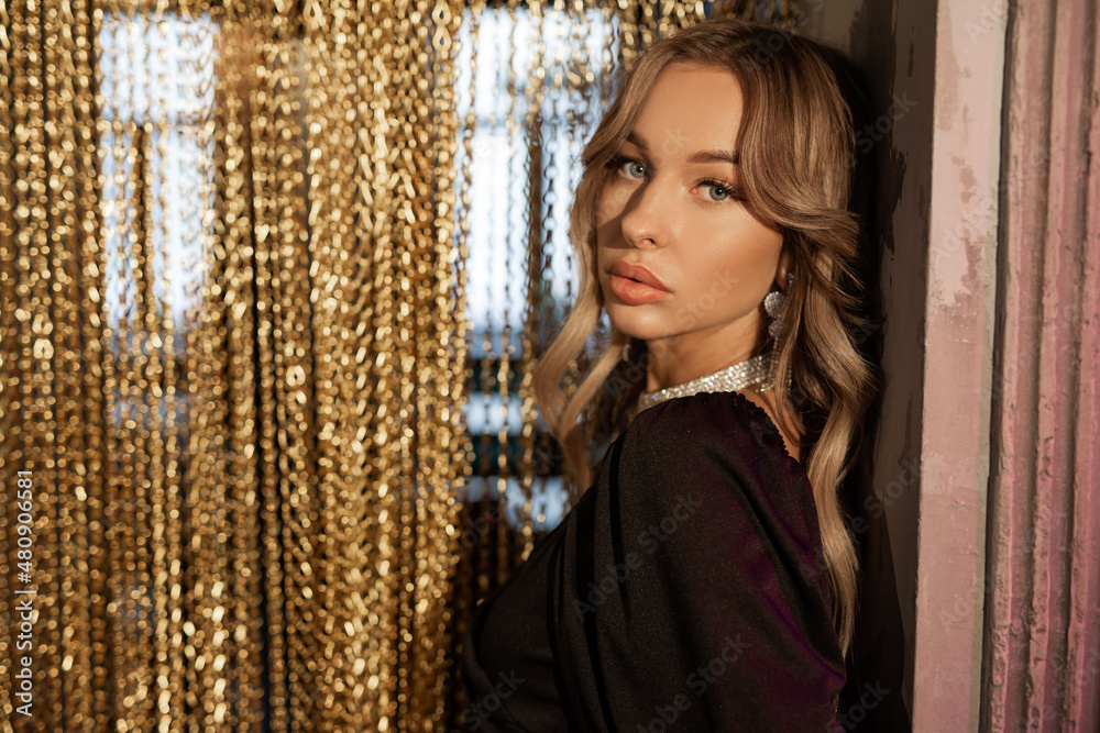 portrait of a young beautiful woman with makeup and hairstyle portrait of a young beautiful woman with makeup and hairstyle