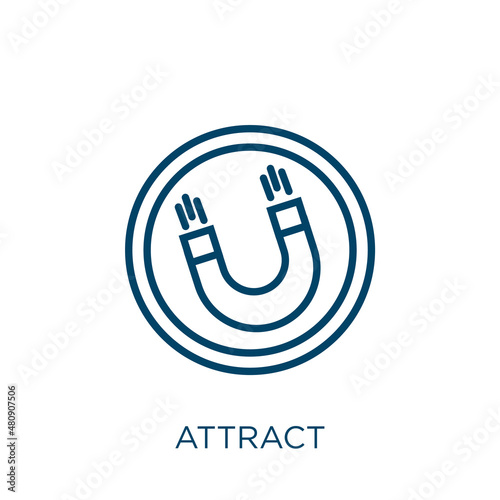 attract icon. Thin linear attract, vacation, attraction outline icon isolated on white background. Line vector attract sign, symbol for web and mobile