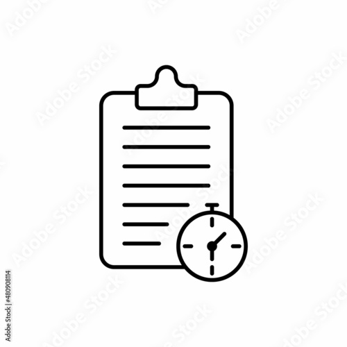 clipboard timer line icon vector