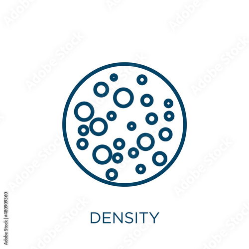 density icon. Thin linear density, polarizing, software outline icon isolated on white background. Line vector density sign, symbol for web and mobile