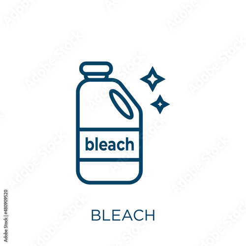 bleach icon. Thin linear bleach, temperature, dry outline icon isolated on white background. Line vector bleach sign, symbol for web and mobile