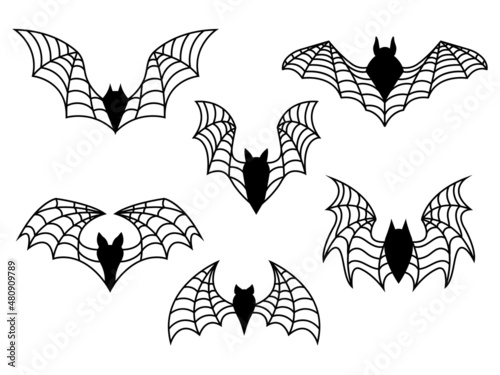Foto Set of flock of bats
