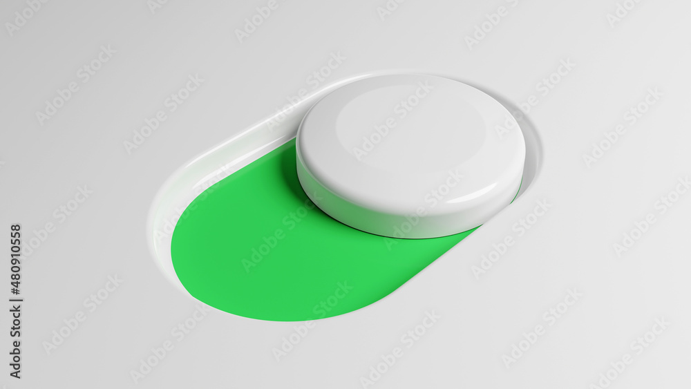 Minimalist switch toggles on and off concept, 3d rendering Minimalist switch toggles on and off concept, 3d rendering