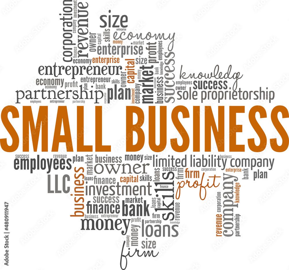 Small Business conceptual vector illustration word cloud isolated on white background. Small Business conceptual vector illustration word cloud isolated on white background.