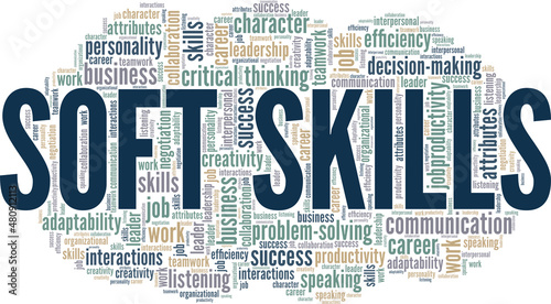 Soft Skills conceptual vector illustration word cloud isolated on white background.