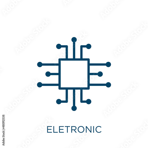 eletronic icon. Thin linear eletronic, ebusiness, financial outline icon isolated on white background. Line vector eletronic sign, symbol for web and mobile