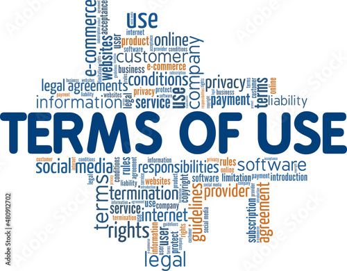 Terms of Use conceptual vector illustration word cloud isolated on white background.