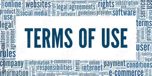 Terms of Use conceptual vector illustration word cloud isolated on white background.
