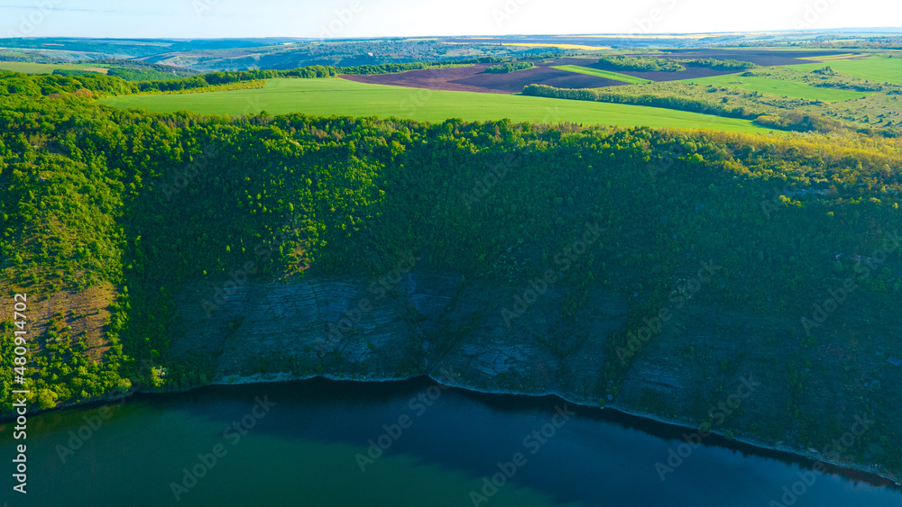 Fototapeta premium canyon river islands cliff top view