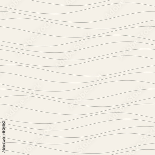 Vector seamless pattern. Abstract grunge texture with monochrome fluid stains. Creative linear background. Decorative design with thin distorted stripes.