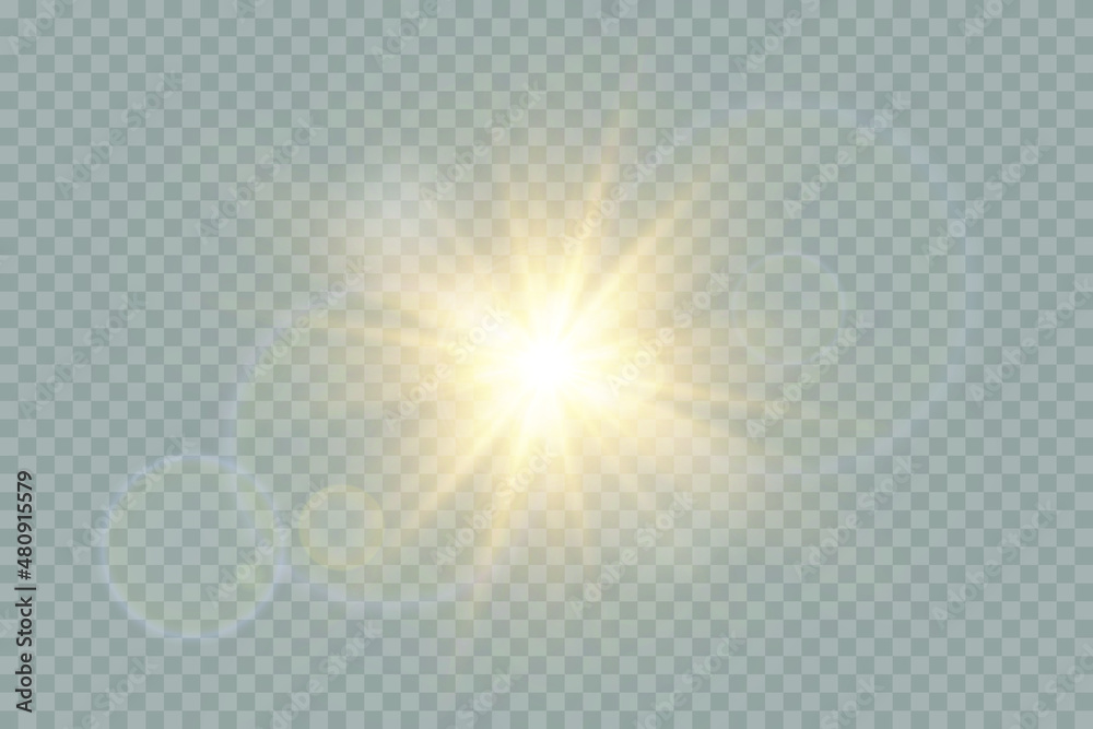 Vector transparent sunlight special lens flare light effect. PNG - obrazy, fototapety, plakaty 