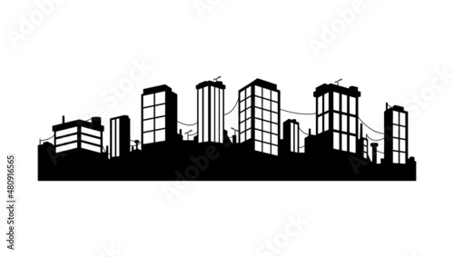 Cityscape silhoutte vector image  isolated on white background
