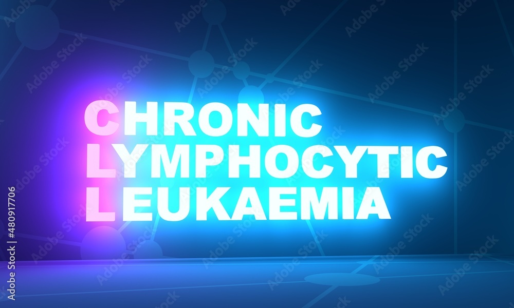 CLL - Chronic Lymphocytic Leukemia acronym. 3D Render