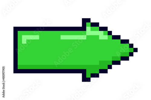 Pixel game element. Game pixel art magic items, digital pixelated lives bar and menu button.