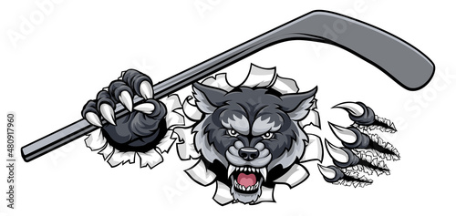 Photography Wolf Ice Hockey Player Animal Sports Mascot