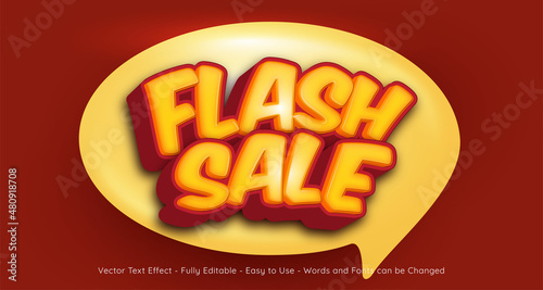 editable text Flash sale 3d text style suitable for banner promotion