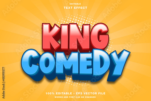 King Comedy 3D Cartoon Editable Text Effect