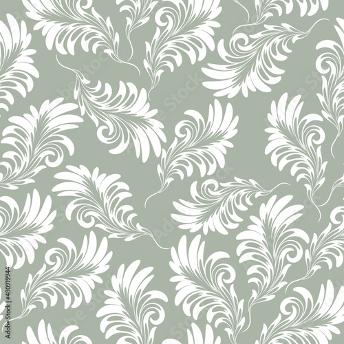 Floral pattern. Seamless graphic vector background. Ornament for fabric, wall-paper, packing. © Olha
