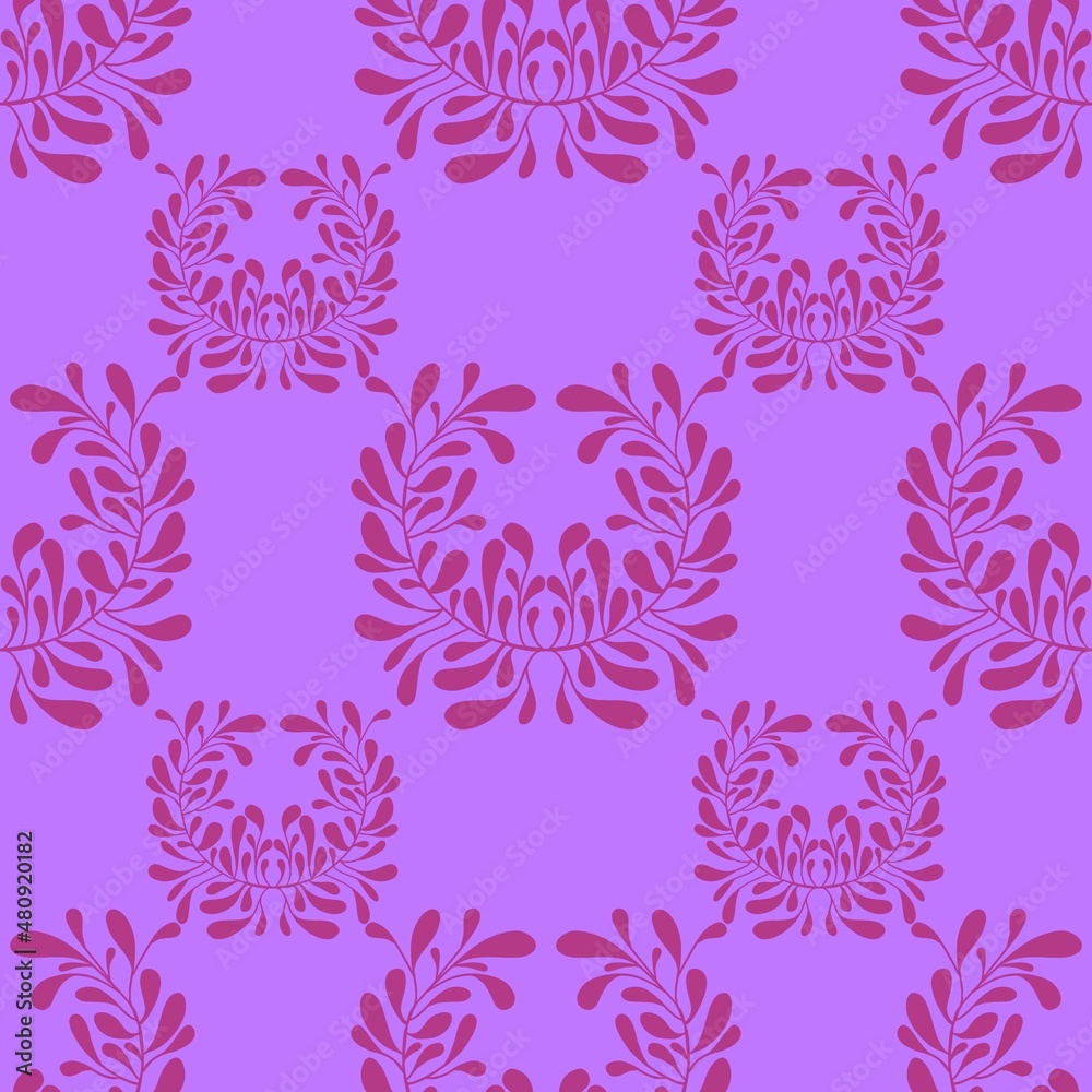 Fototapeta premium Seamless leaves and branches pattern for fabrics and textiles and cards and linens and wrapping paper