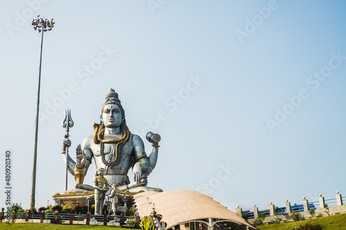 Famous Lord Shiva statue in Gokarna village, Karnataka state, India.