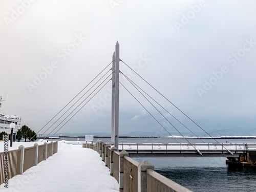 Fototapeta Naklejka Na Ścianę i Meble -  Snowing in Aomori Pier