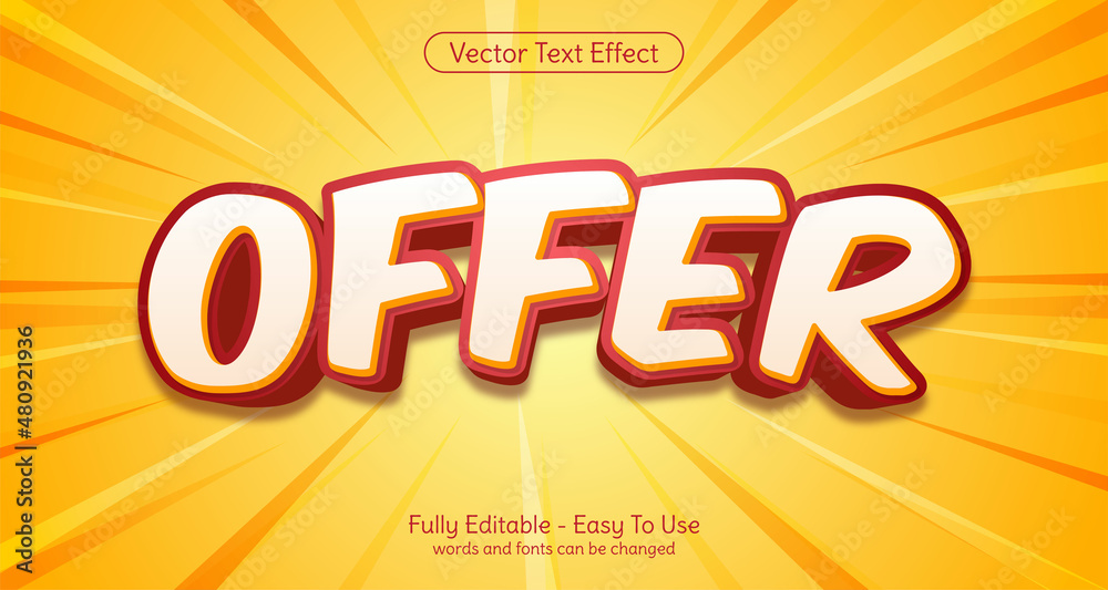 Creative 3d text Offer editable style effect template