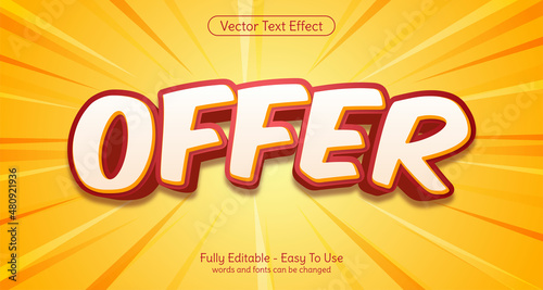 Creative 3d text Offer editable style effect template