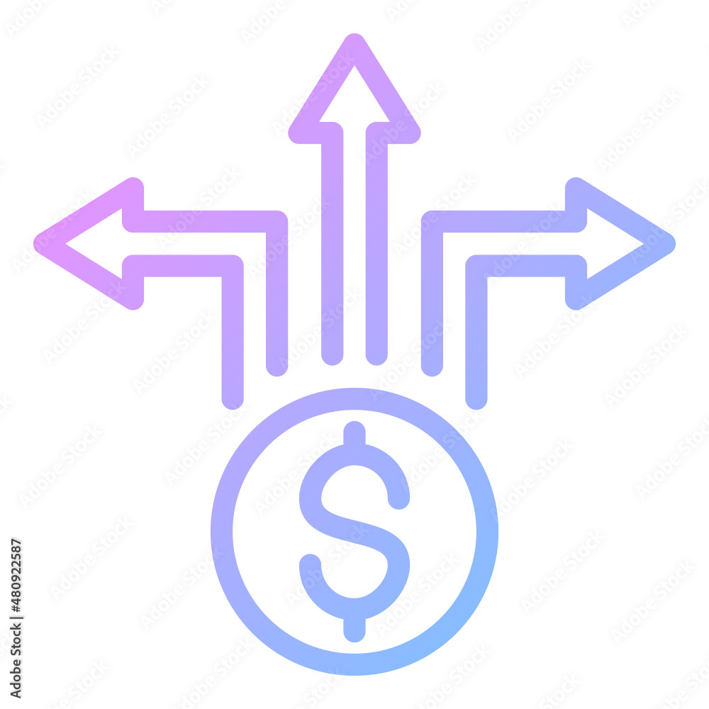 cash flow gradient icon cash flow gradient icon