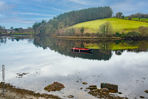 Still Tidal waters at Burrishoole, Mayo Ireland on a winters day.