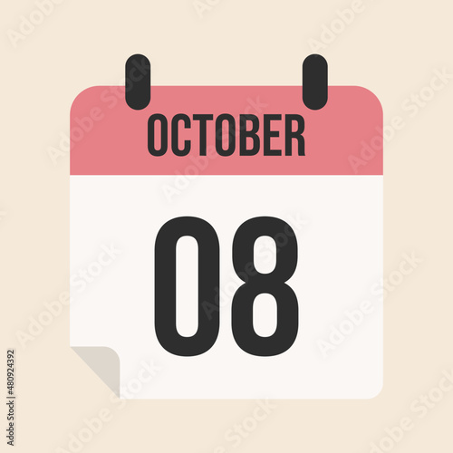 Flat calendar icon. month of October 