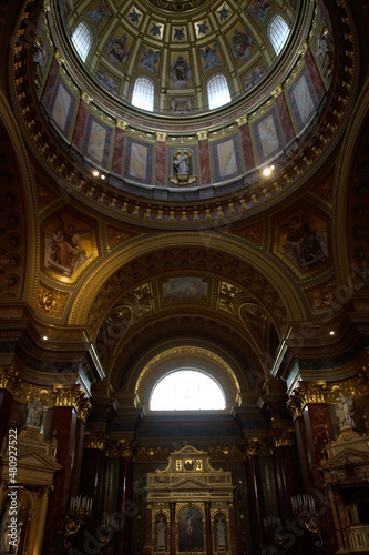 Budapest (Hungary). Dome of St. Stephen's Basilica Cathedral in the city of Budapest