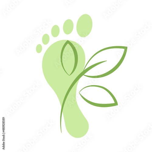 Carbon footprint with leaves