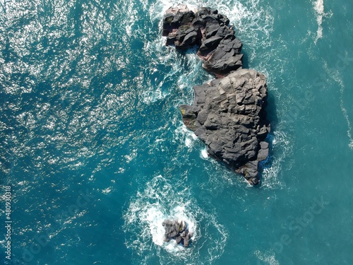 Vue de drone sur l'ocean indien