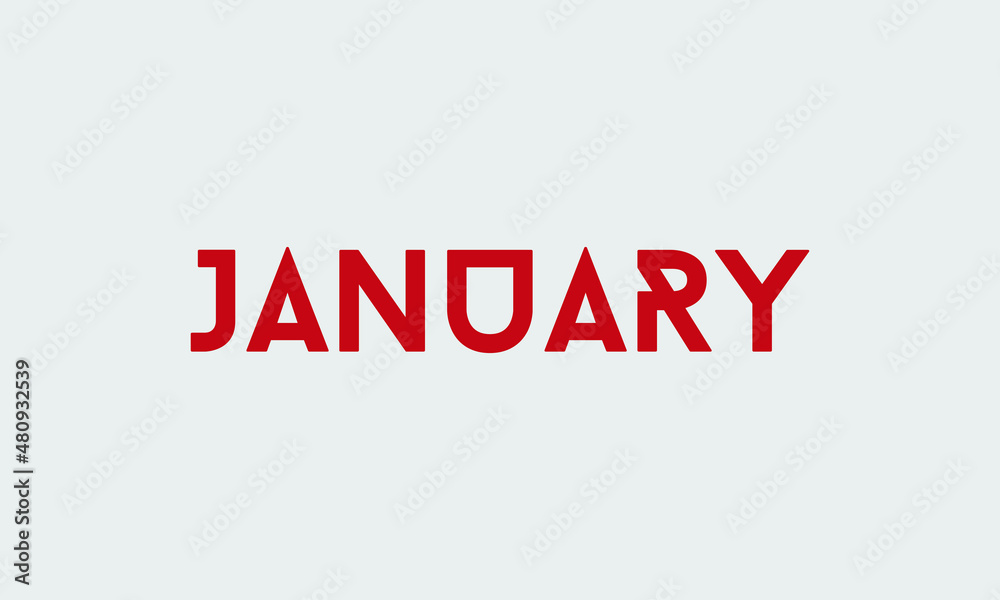 Month JANUARY in letters - Initial vector design - Premium Icon, Logo vector