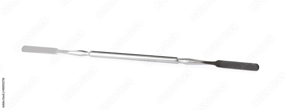 Double ended flat dental spatula isolated in white. Dentist's tool Double ended flat dental spatula isolated in white. Dentist's tool