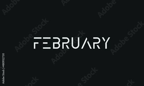 Word FEBRUARY in letters - Initial vector design - Premium Icon, Logo vector