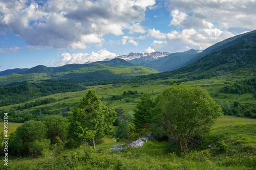 Landscape in Abruzzo near Barrea and Alfedena photo